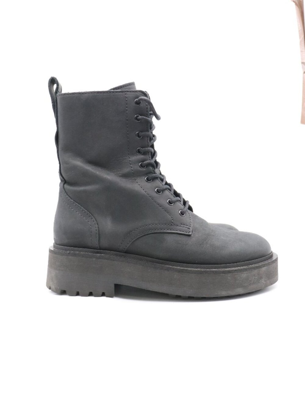 Thursday Quest Combat Platform Women's Size 6 Black Leather Lace Up Boots